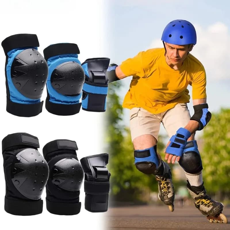 Set Protezioni Ginocchia Gomiti Polsi per Adulti e Ragazzi - Skateboard, Bici, Ciclismo, Scooter, Pattinaggio a Rotelle, Snowboard - 6 Pezzi