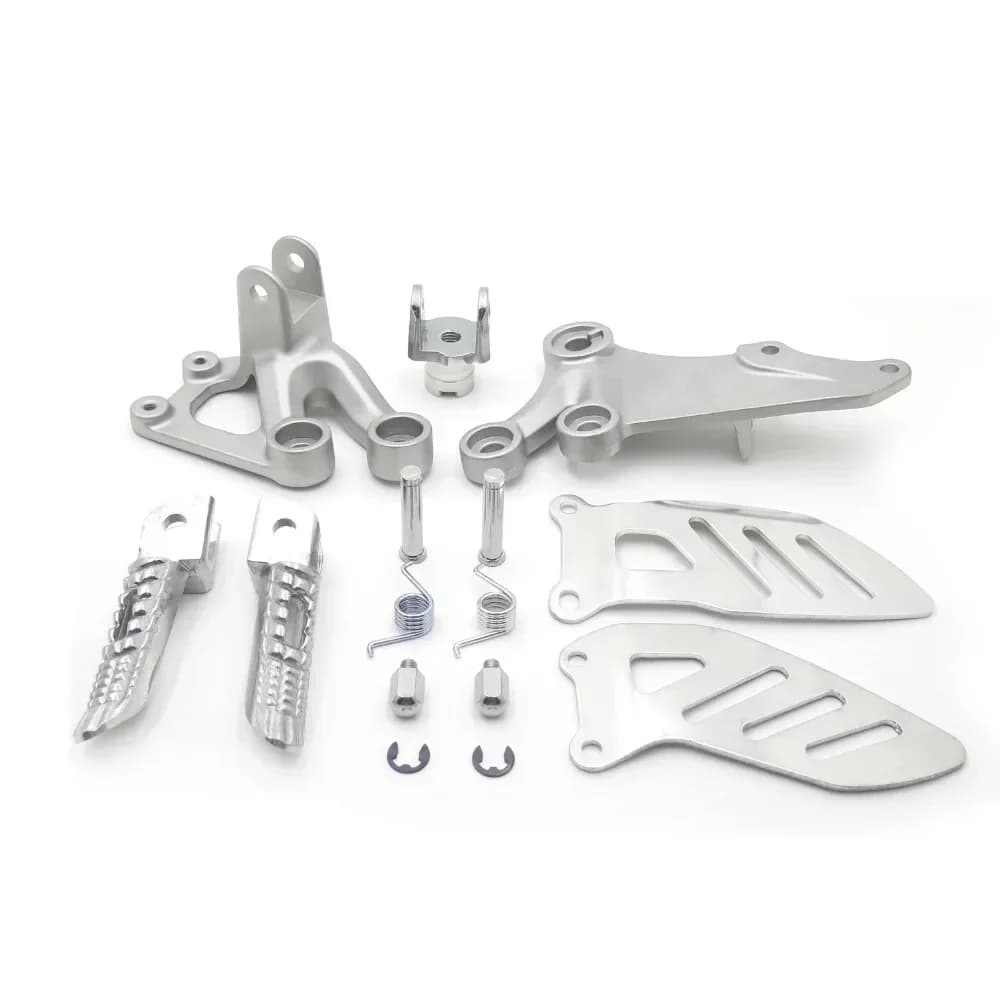 Pedane anteriori Set staffa poggiapiedi per Suzuki GSXR600/750 2006-2010 Parti moto argento