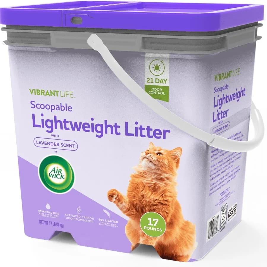 Lettiera per Gatti Leggera e Agglomerante con Olio Essenziale di Lavanda e Carbone Attivo per un Efficace Controllo degli Odori per 21 Giorni