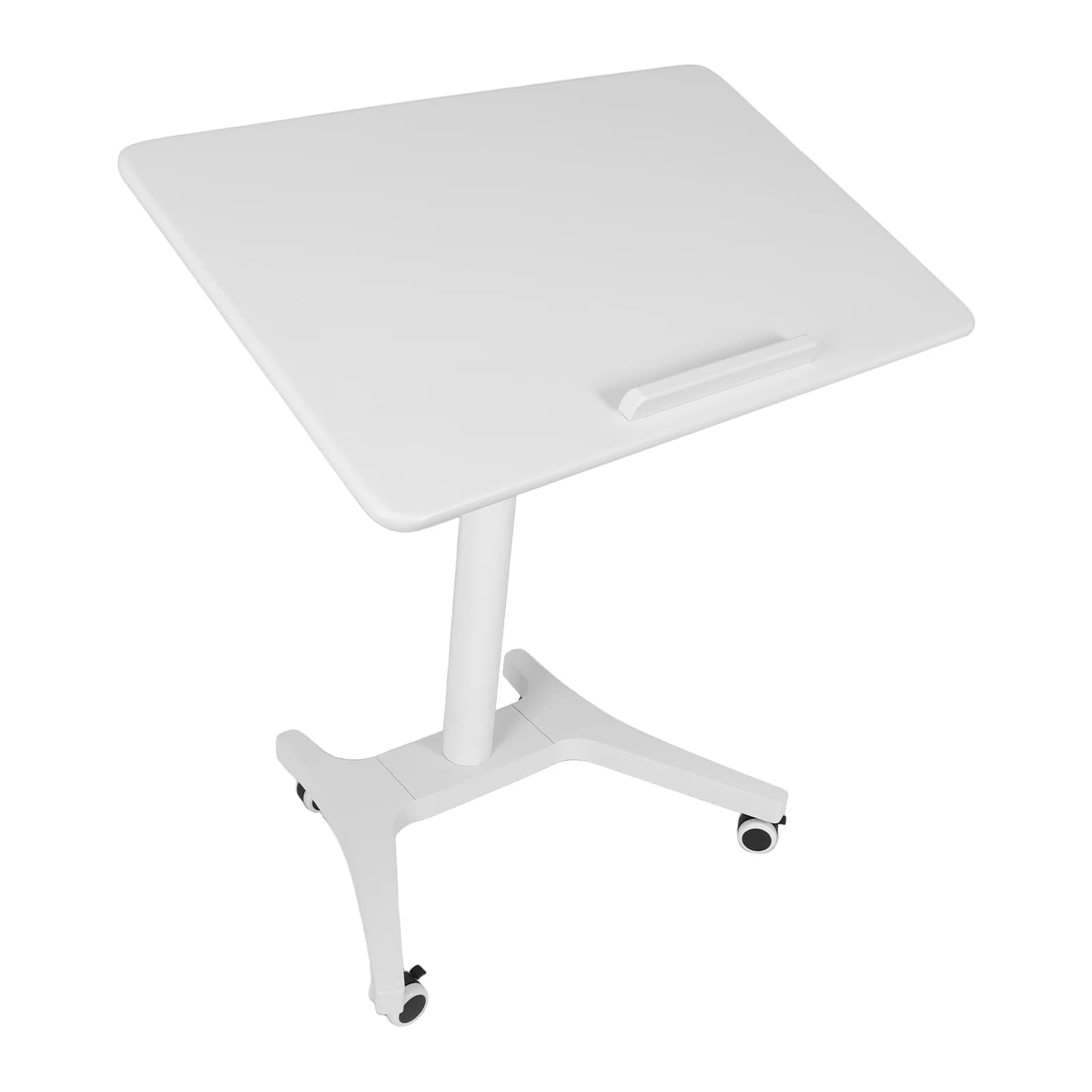 Scrivania Regolabile in Altezza Pneumatica per Laptop, Inclinabile a 90 Gradi, 80cm, per Casa, Ufficio e Aula
