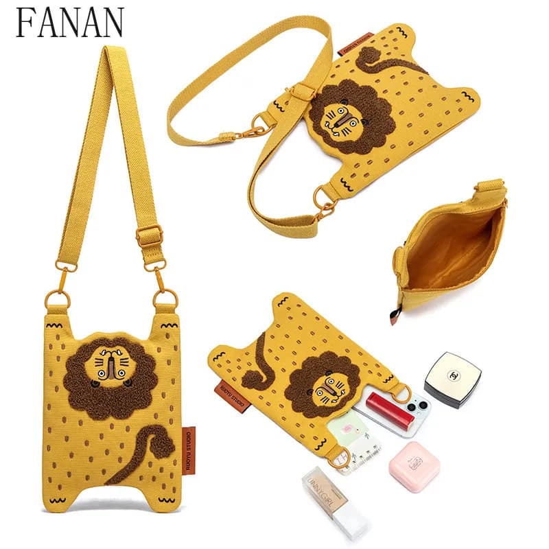 Sweet and Cute Girl Kawii Bags Original Design Small Crossbody Canvas Phone Bag for Women 2026 New