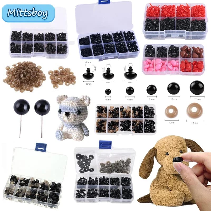 Fai da te peluche occhio palla bambola accessori occhio naso ago inserto glasssimulazione bambola occhio giocattolo pasta scultura accessori alimentari giocattolo