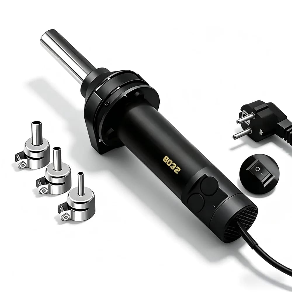 Pistola ad Aria Calda Elettronica Regolabile 220V 420W per Dissaldatura e Saldatura IC SMD BGA + Ugello 8032 Soffiatore d'Aria Asciugacapelli