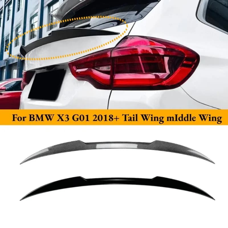 Spoiler Posteriore per BMW X3 G01 2018+ Nero Lucido, Alettone per Portellone Posteriore, Splitter Centrale, Kit Accessori Carrozzeria, Diffusore