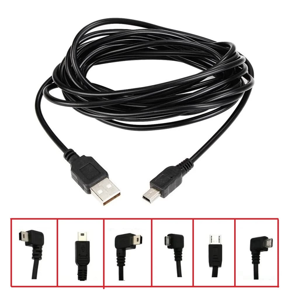 1pc Registratore di guida per auto 3.5M USB a Tipo C Mini 5Pin MICRO USB Cavo di ricarica ad angolo destro/sinistro di 90 gradi per navigatore GPS