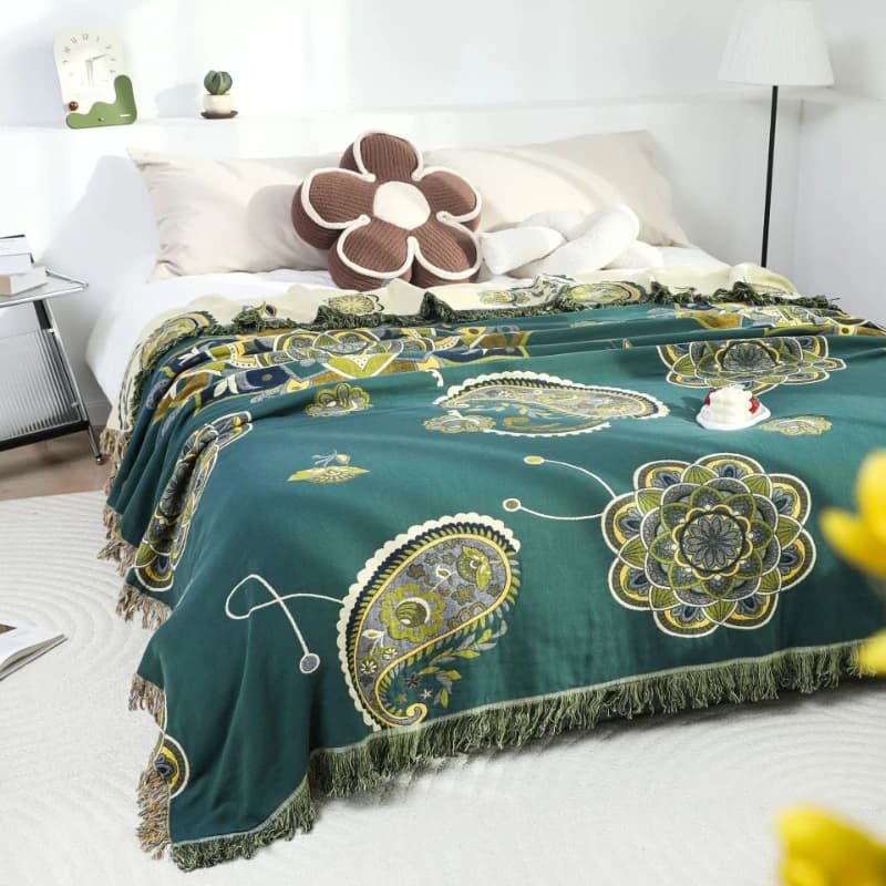 Copridivano bifacciale | Coperta da tiro reversibile | Copriletto sul letto 100% garza di cotone nappa divano asciugamano trapunta decorazioni per la casa