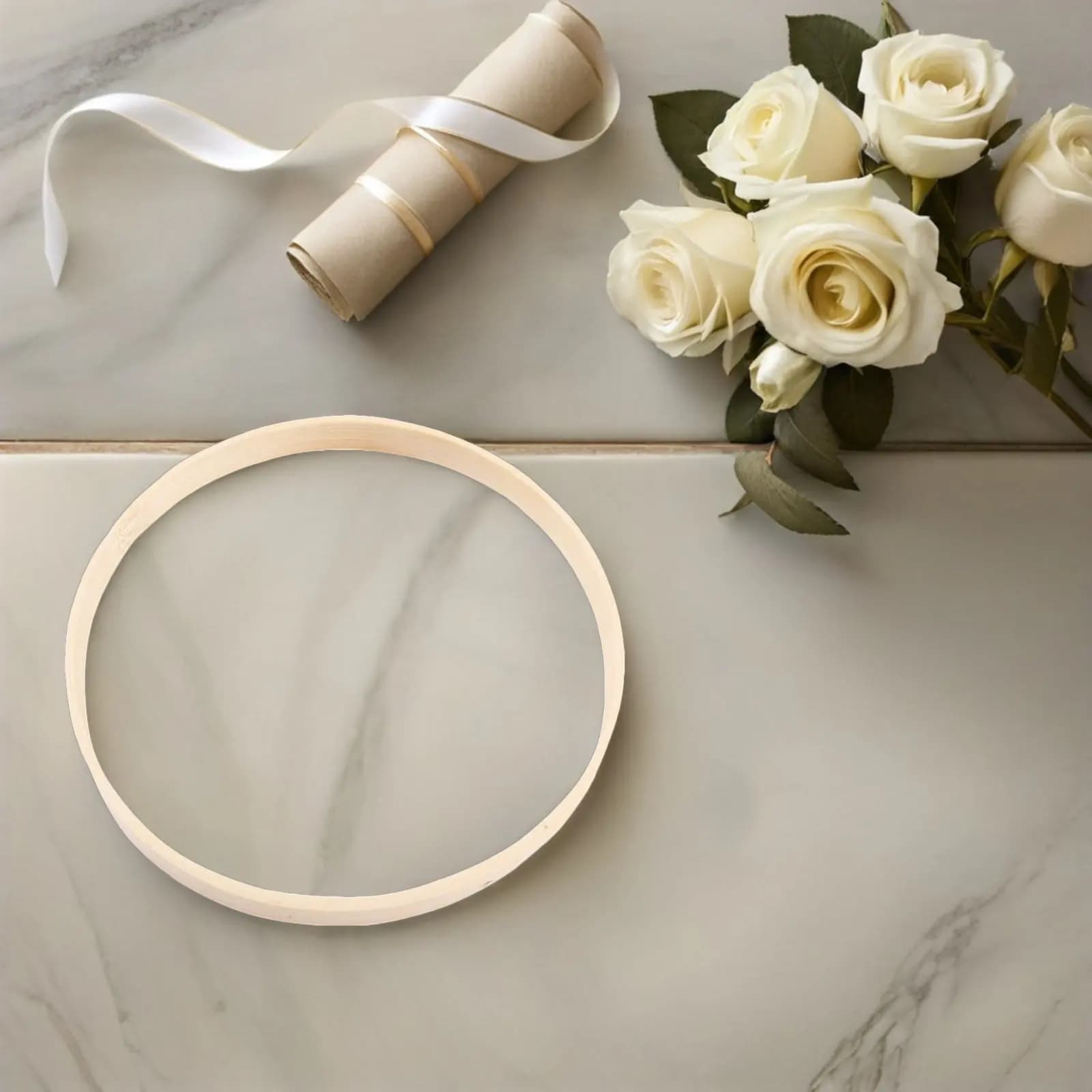 6Pcs Wooden Bamboo Floral Hoops Smooth Wreath Frames for DIY Wedding Dream Catcher Macrame Wall Hanging Crafts 20cm