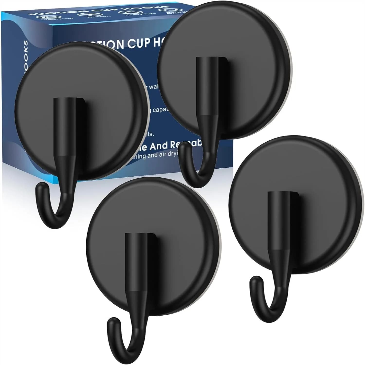 Ganci a ventosa per doccia, resistenti, portano fino a 5 kg, per vetro, piastrelle, specchio, per appendere asciugamani, accappatoi, spugne - Confezione da 4