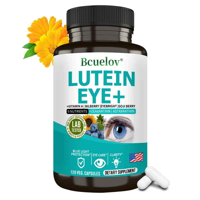 Lutein supplement with Vitamin A, Zeaxanthin, Astaxanthin and Blueberry Extract to Support Eye View and Eye View Health