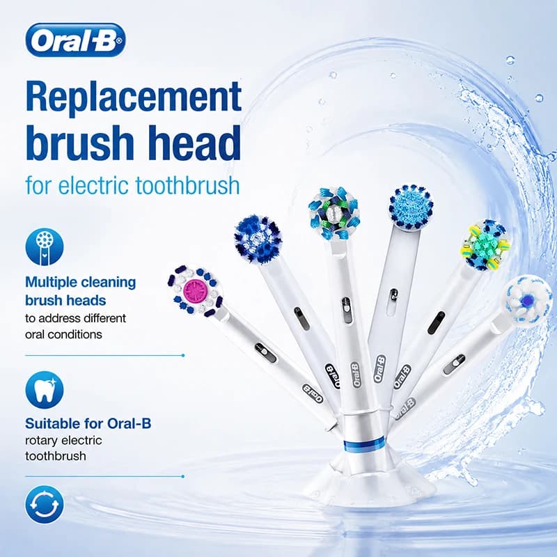 Removable Toothbrush Head Suitable for Oral-B Rotary Electric Toothbrush Oral Cleaning Soft Bristles Bright White Teeth EB17-60
