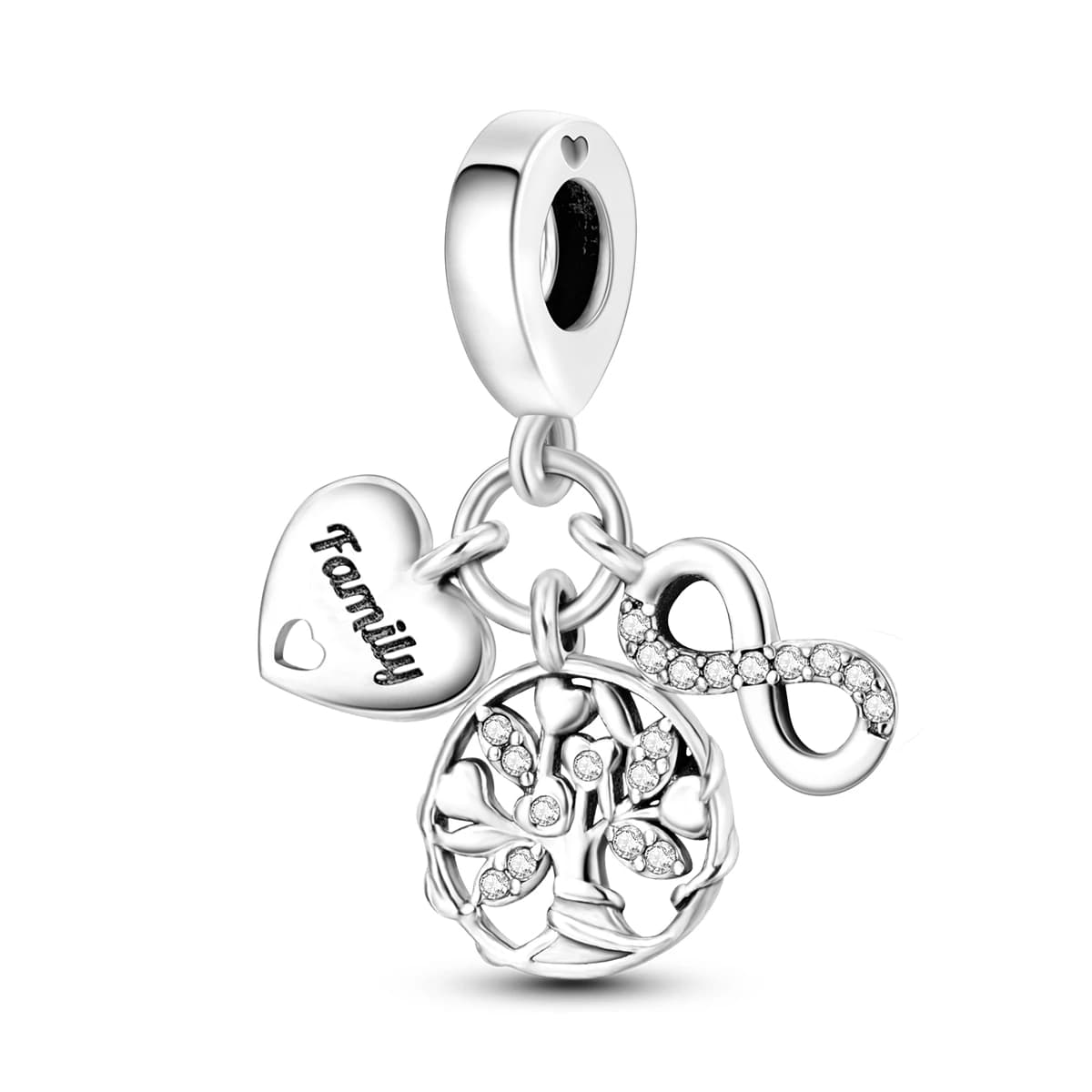 Ciondolo Originale in Argento Sterling 925 con Simbolo Eterno dell'Albero della Vita, Compatibile con Bracciali e Collane di Marca, Gioielli Fai-da-Te per Donne