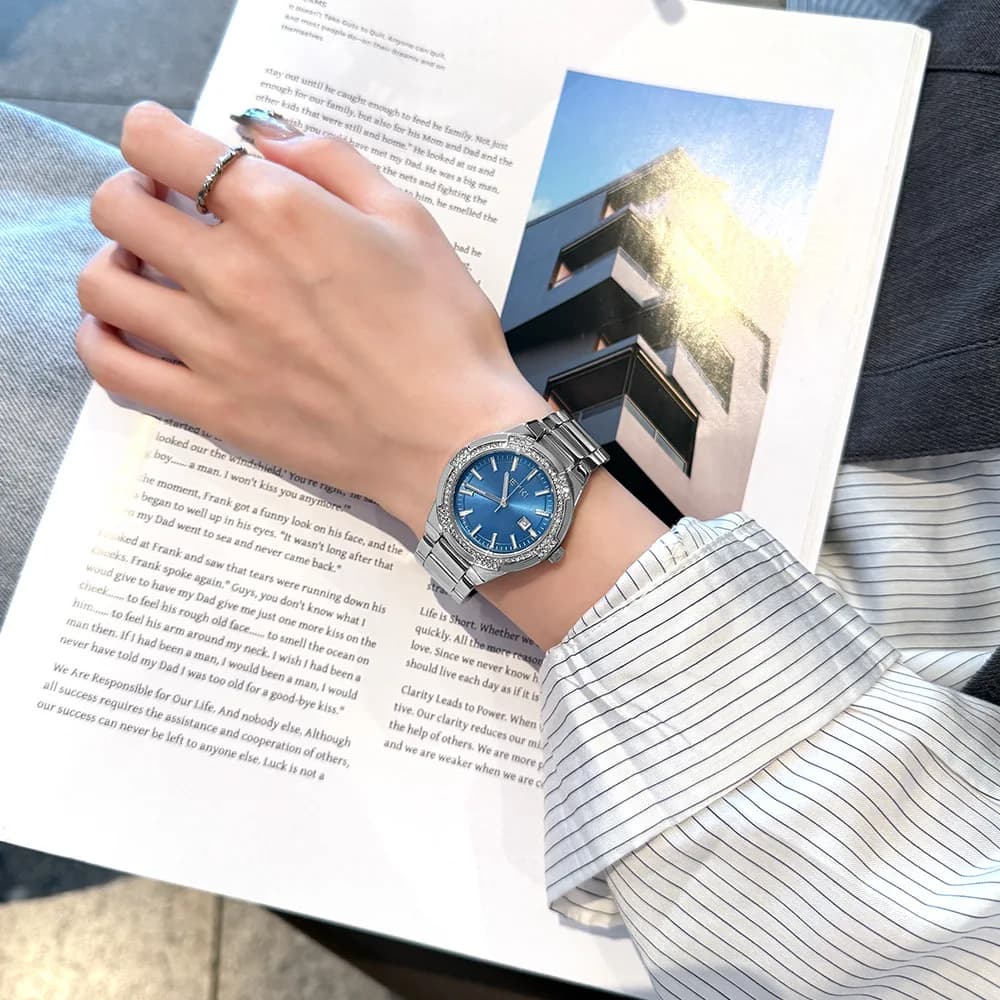 Elegant women's watch, simple and elegant steel watch, light and elegant luxury women's watch, quartz daily gift for women