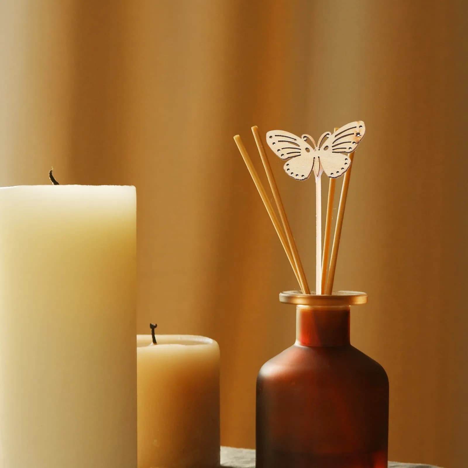 10 Pezzi Bastoncini Diffusori per Aromaterapia a Forma di Farfalla in Legno, Decorazione per Casa, Ufficio, Spa, Meditazione, Bagno, Matrimonio