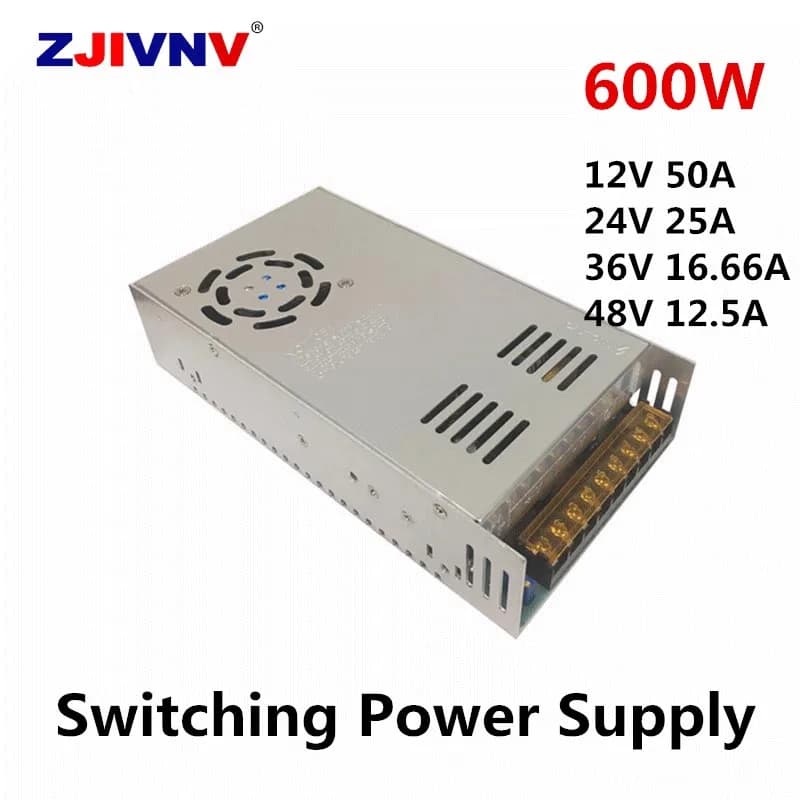 SMPS dell'alimentazione elettrica di commutazione 600W 12V 50A 24V 25A 36V 16.66A 48V 12.5A per la stampante leggera del CCTV 3D dei moduli di striscia del Led