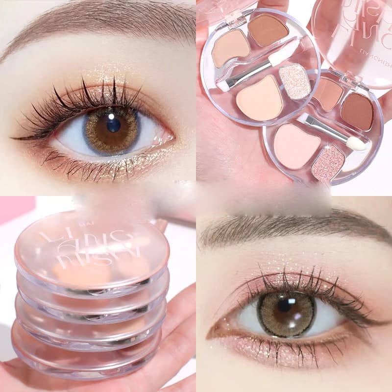 Piastra per ombretti a 4 colori, impermeabile e resistente al sudore, vari colori disponibili per creare un trucco occhi audace e luminoso