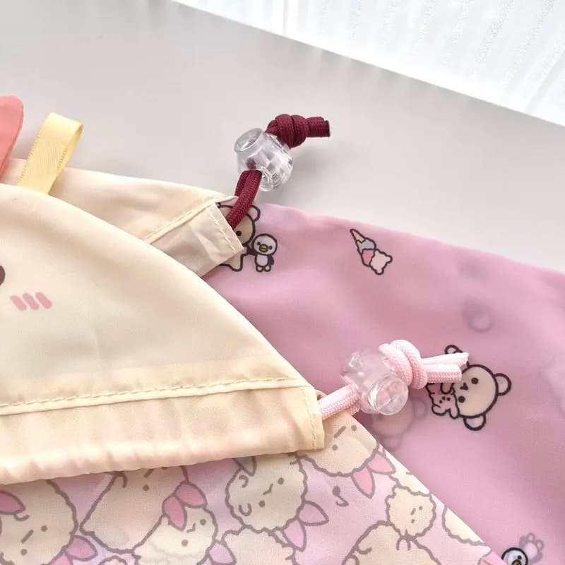 Borsa shopping pieghevole riutilizzabile ecologica con coulisse e tracolla, con personaggi dei cartoni animati San-X Rilakkuma Sumikko Gurashi, per uso quotidiano da donna