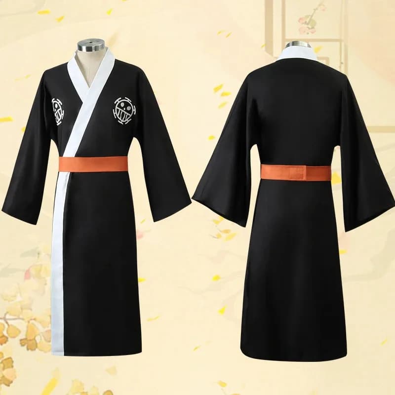 Anime Pezzo Pirata Costumi Cosplay Trafalgar D Water Law Orecchini Cappello Accappatoio Kimono Vestito Festa di Carnevale Wano Counk;3,c'5.b;8'
