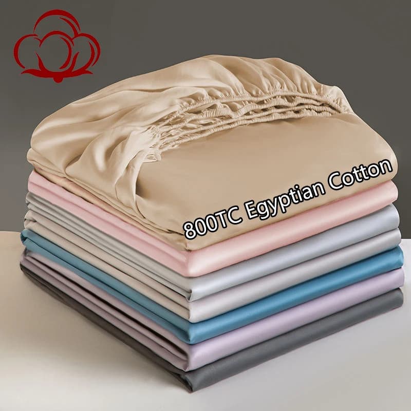 Sheets with Angles in Egyptian Cotton 100% 800 Fili, Coprimaterasso with Adjustable Elastics 140/160/200cm