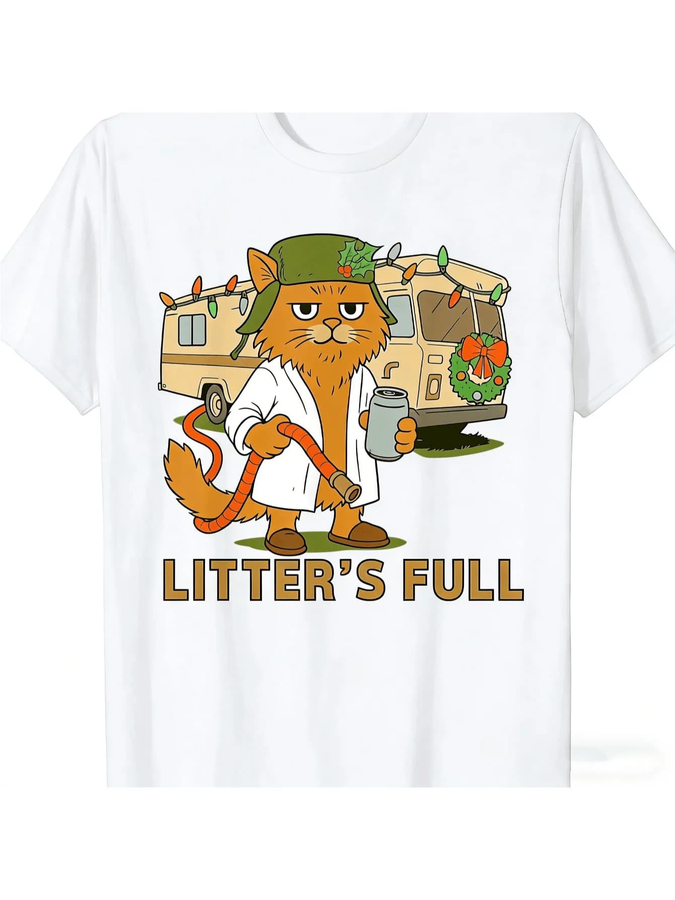 T-shirt da allenamento per lettiera per gatti divertente da uomo in cotone a maniche corte girocollo Tee regali di Natale unisex streetwear top 2026