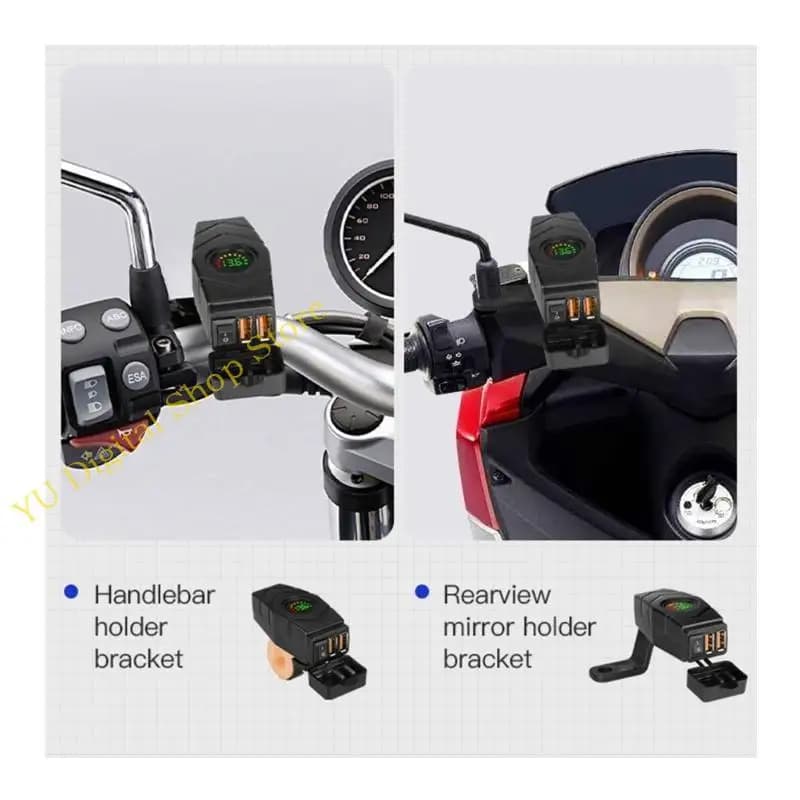 Caricatore del telefono 96BA WATTERFROUT MOTORE QC3.0 Double USB con voltmetro digitale