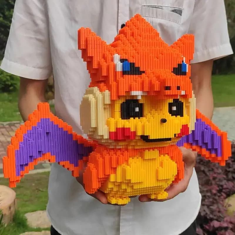 Super Enorme Pokemon Anime Pikachu Figure Diamante Micro Building Blocks Giochi Modello Mattoni Giocattoli di decompressione Regali di compleanno per bambini