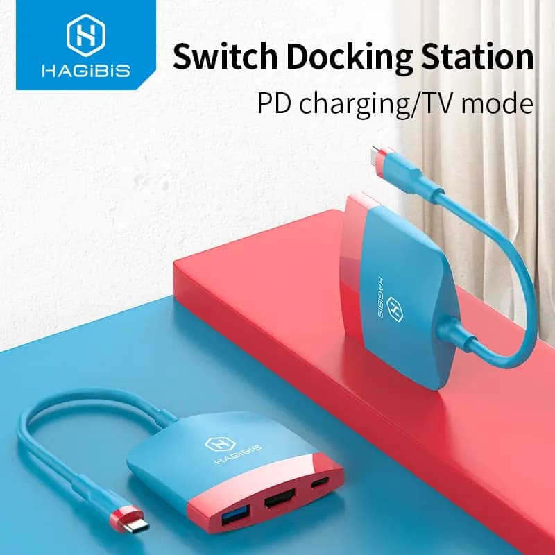 Hagibis Switch Dock TV Dock SWC01 Docking Station portatile da USB C a 4K HDMI USB 3.0 Hub per Nintendo laptop PC iPad
