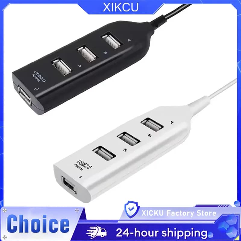 USB high speed USB 2.0 4 port USB hub with cable Mini hub splitter USB Use power adapter Multiple socket for laptop PC Notebook