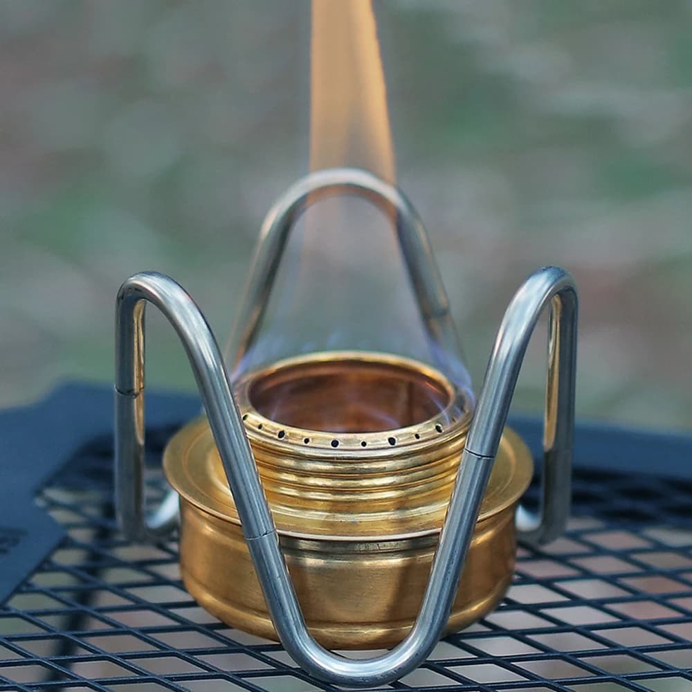 Outdoor Camping Alcohol Ring Bracket Stainless Steel Detachable Staff Portable Creative Camping Accessories Camping Hiking