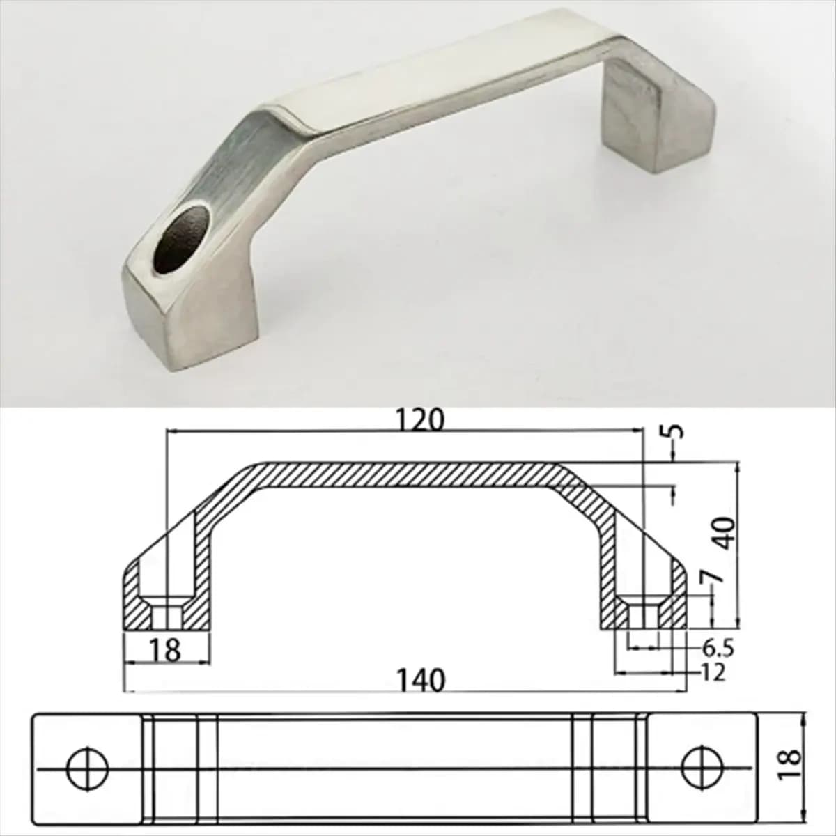Grado! Maniglia quadrata a forma di U in acciaio inossidabile LS520 Maniglia per cassetto dell'attrezzatura per cassetto dell'armadio LS06