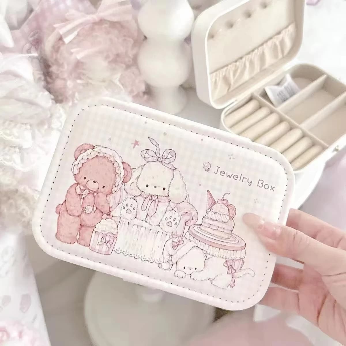 Cute Portable Jewelry Box Jewelry Organizer Display Travel Earrings Necklace Storage Case for Women Ring Fashion Organizer