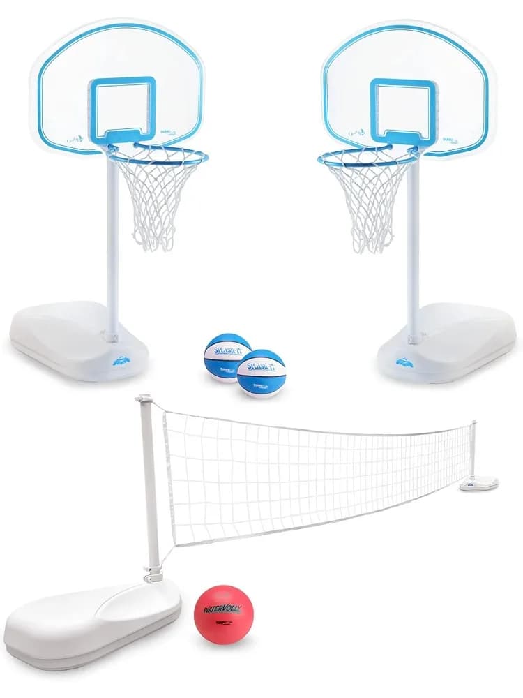 -Rite Clear Shot Basketball and Volleyball Game Set 2 in 1 for full court pool