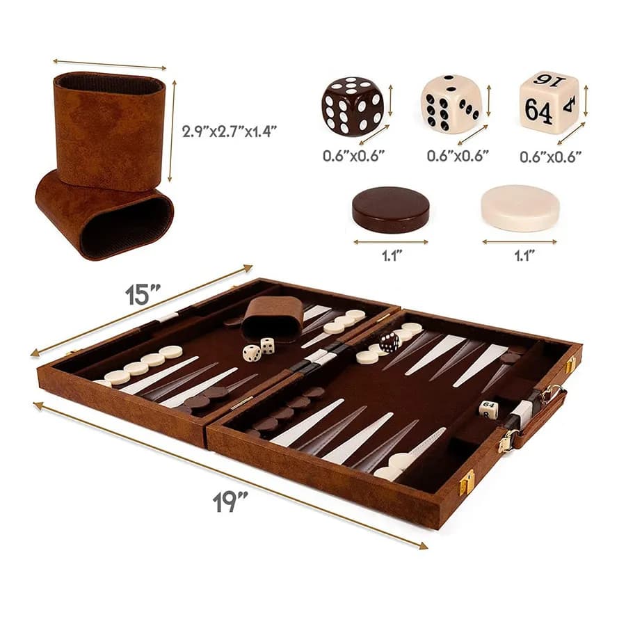 Casual Entertainment Board Portable Chess Factory Direct Sales of Backgammon Set, Classic Backgammon Board Game Set,