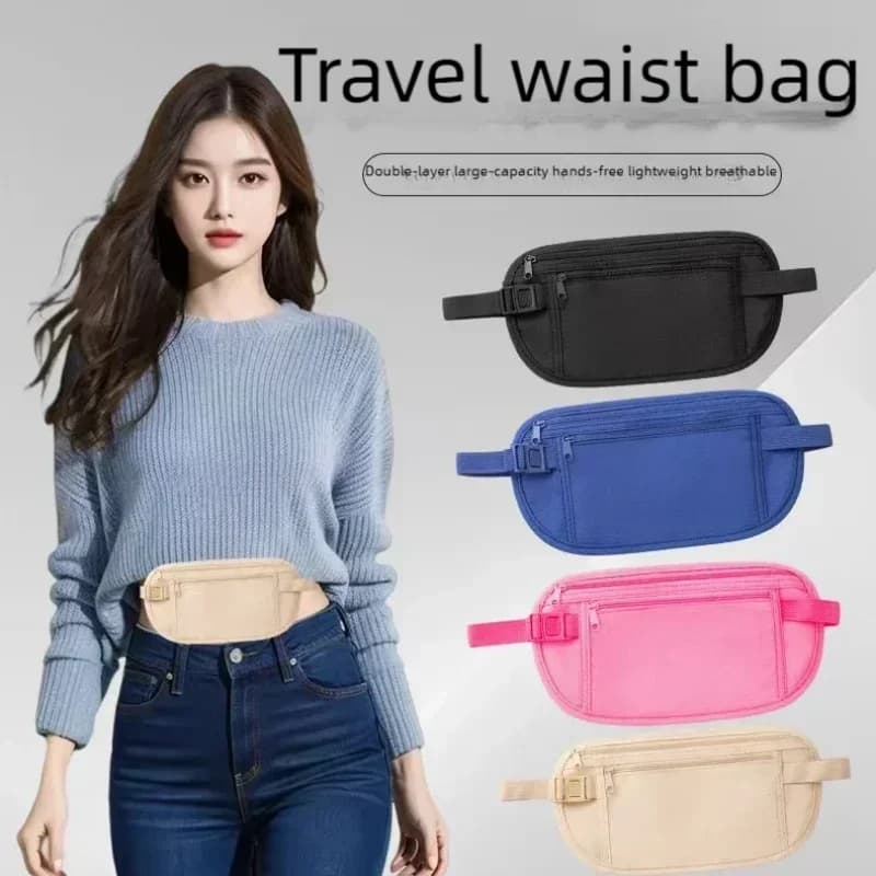 Travel Anti-Theft Waist Bag, Ultra-Thin Invisible Fitness Belt Bag, Running Phone Case, Sporty Hidden Pouch for Security