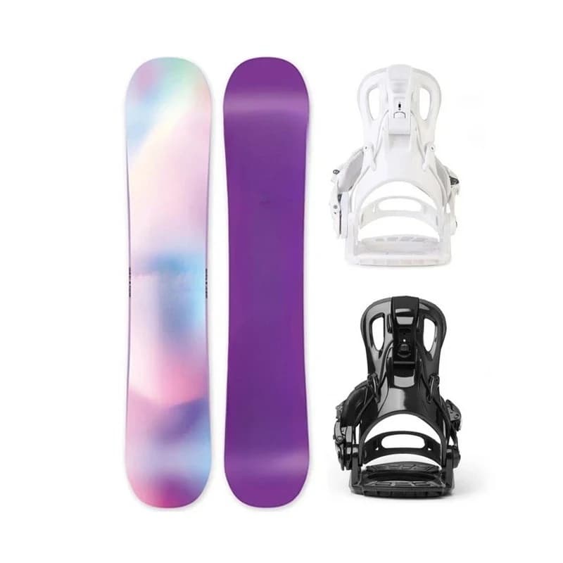 Set di Attrezzatura da Sci a Due Pezzi per Uomo e Donna, Snowboard Piatto per Adulti, Attrezzatura da Sci All-Round per Sport Invernali