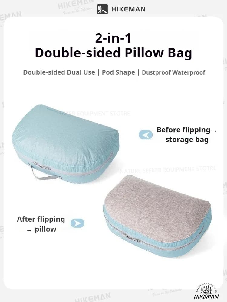 Hikeman 2-in-1 Pillow & Storage Bag – Ultralight Waterproof Travel Organizer Stuff Sack for Hiking Camping 8L Pillow Pack