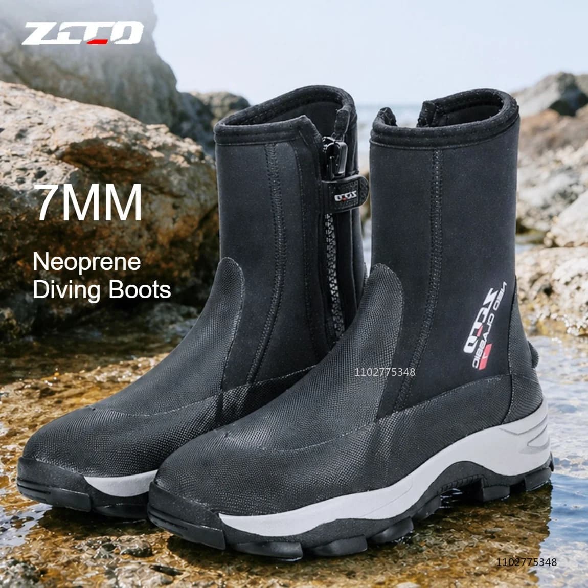 Nuovi Stivali da Immersione in Neoprene 7MM, Scarpe Antiscivolo Resistenti all'Usura per Spiaggia, Snorkeling, Pesca e Attività Acquatiche