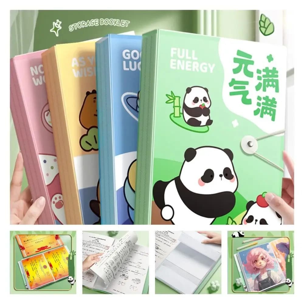 30/40/60 Pockets A4 File Folder Bag Large Capacity Waterproof A4 File Organizer Cartoon Picture Album Document Folder Business