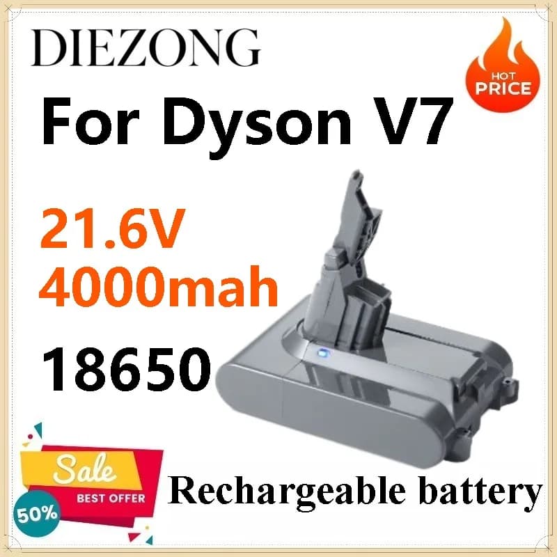 21.6V 4000mah for Dyson-V7 Lithium Batteries for Cordless Vacuum Cleaners Handheld Dyson Replacement Lithium Batteries