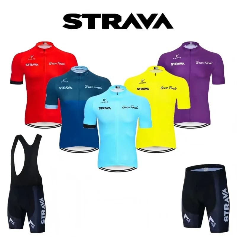 STRAVA Set da ciclismo Abbigliamento da ciclismo per uomo Maglione da ciclismo Uomo Pantaloncini da ciclismo Mountain Bike Bici da strada Equitazione Ruit
