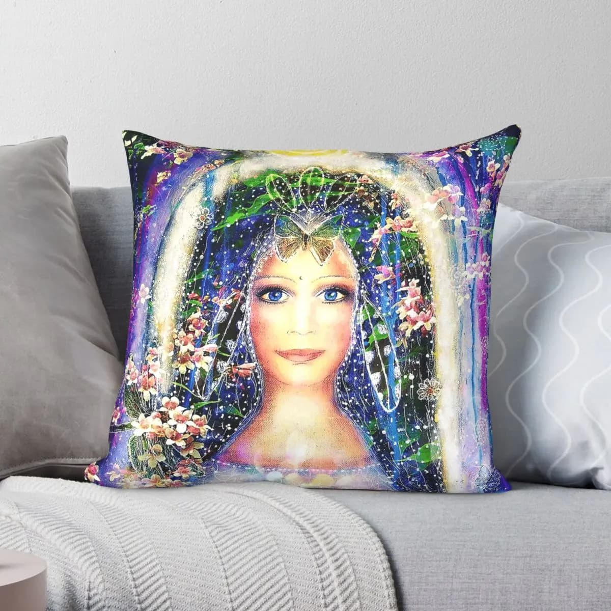 Anticipation Of Happiness Square Pillowcase Polyester Linen Velvet Creative Zip Decor Sofa Cushion Cover