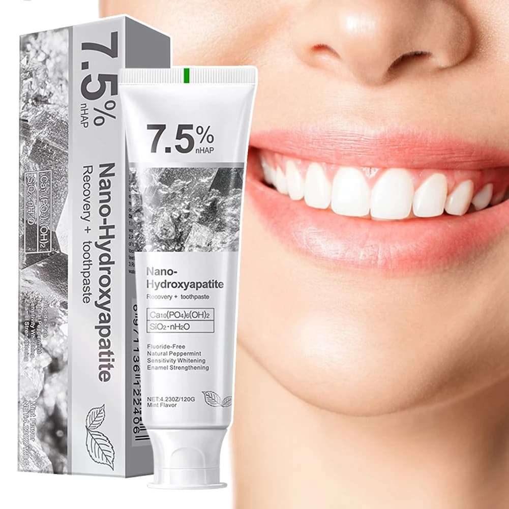 7.5% hydrossiapatite nano toothpaste without fluoride, refreshing tooth whitener for breath, multifunctional tooth hygiene cleaner