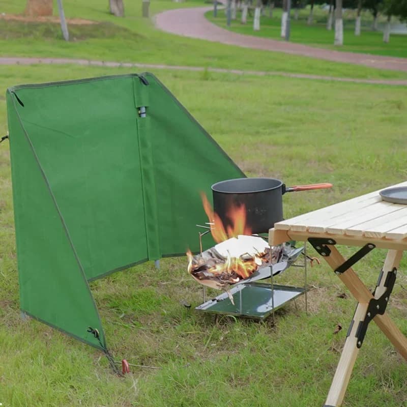 0.6mm Thicken Slicon Fabric Camping Barbecue BBQ Stove Windbreak Cloth Touring Car Outdoor Kitchen Windshield Picnic Wind Screen