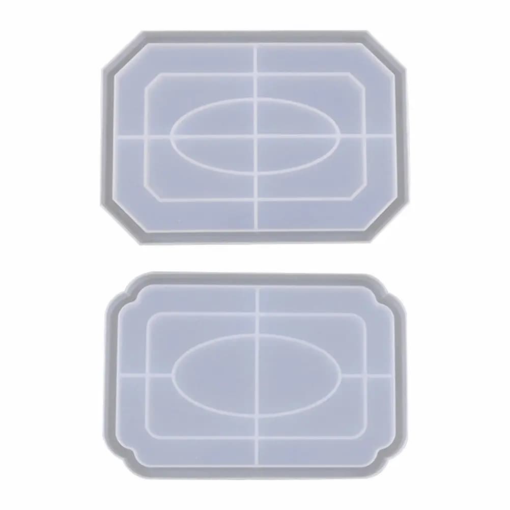 Stampo in Silicone per Resina Epossidica a Forma di Vassoio Ottagonale, Set da 2 Pezzi, per Piatti, Vassoi per Snack, Espositori, Progetti Creativi Fai-da-Te