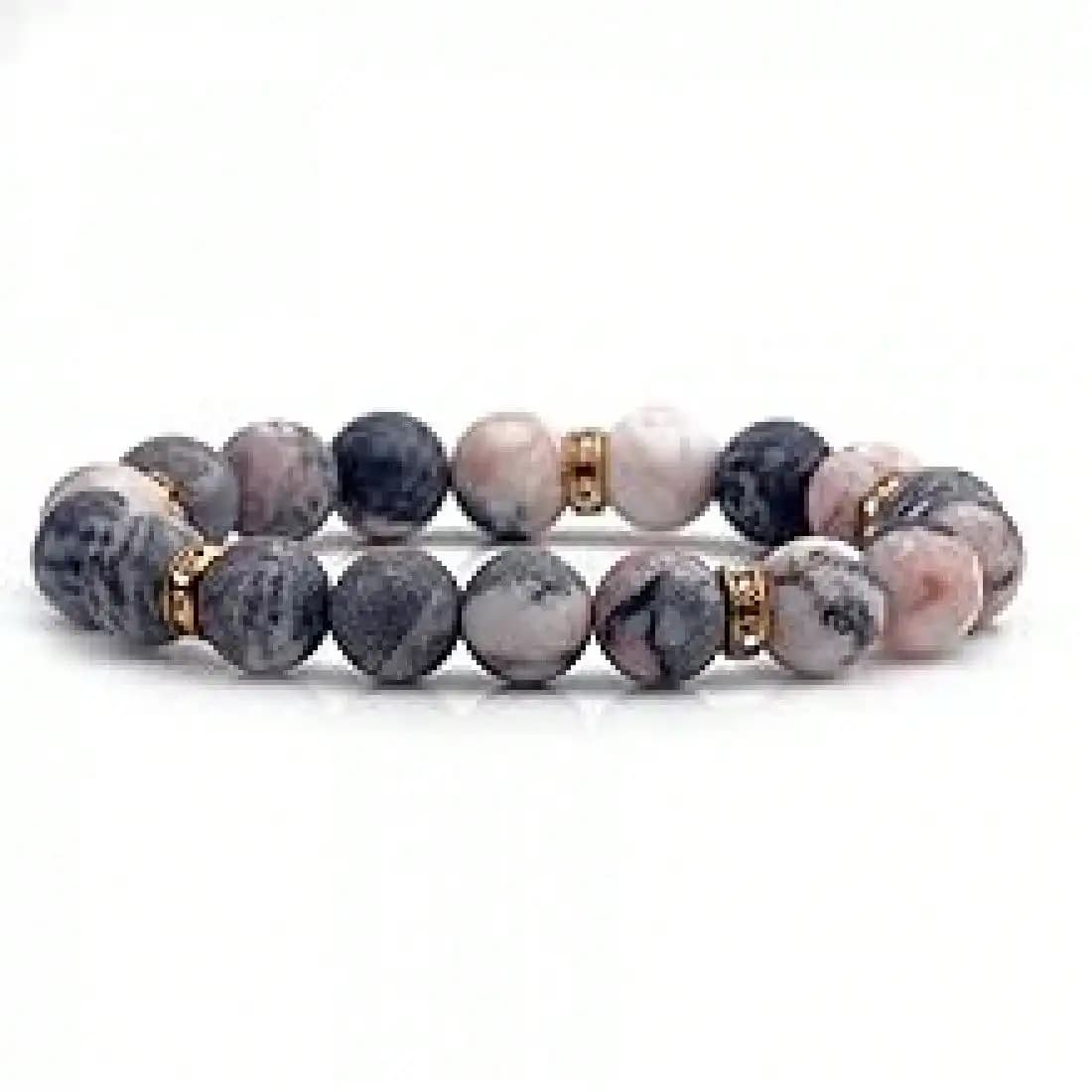 Bracciale da uomo con perline in pietra naturale per yoga, elasticizzato, per rilassamento e sollievo dallo stress, regalo per donna, gioielli casual da festa