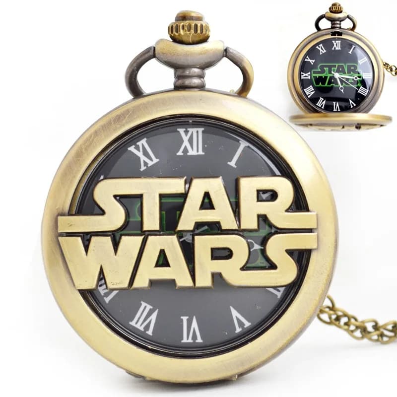 Watch from Tasca Star Wars in Bronze, Watch from Parete al Quarzo, Pendant Watch with Chain for Girls and Boys, Watches to Hang with Cartoni Animati