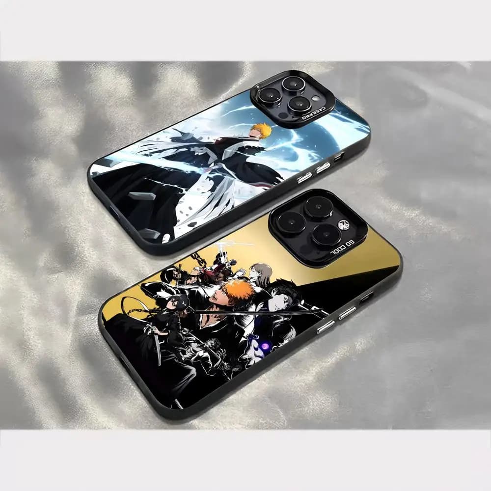Cover per iPhone 17 16 15 14 13 12 Pro Max Air multicolore opaca laser metallizzata Aurora - Anime Bleach