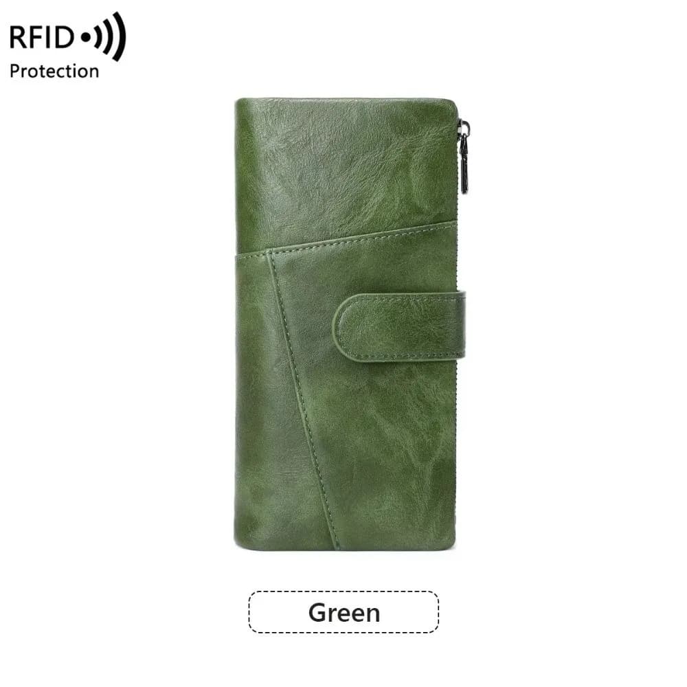 Fashion RFID Anti-Theft Women's Wallet Double Zipper Credit Card Slots Clutch Bag Large Capacity Credit Card Holder Daily Use