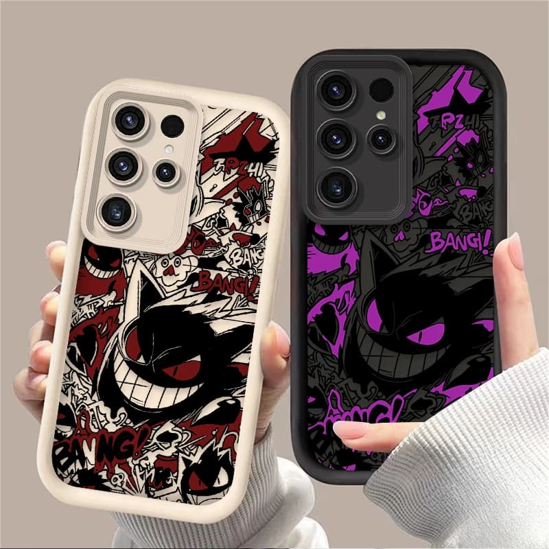 Luxury Gengar P-Pokemon Phone Case for Samsung Galaxy S24 S25 S23 Ultra S22 S21 Plus FE A36 A56 A26 A06 A25 A35 A55 5G Cover