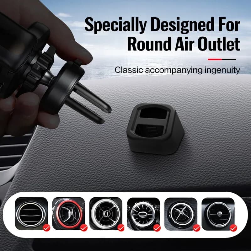 Auto Mobile Phone Bracket Base In Car Dashboard Phone Holder Car Air Outlet Clip Bracket Base Smartphone GPS Navigation Stand