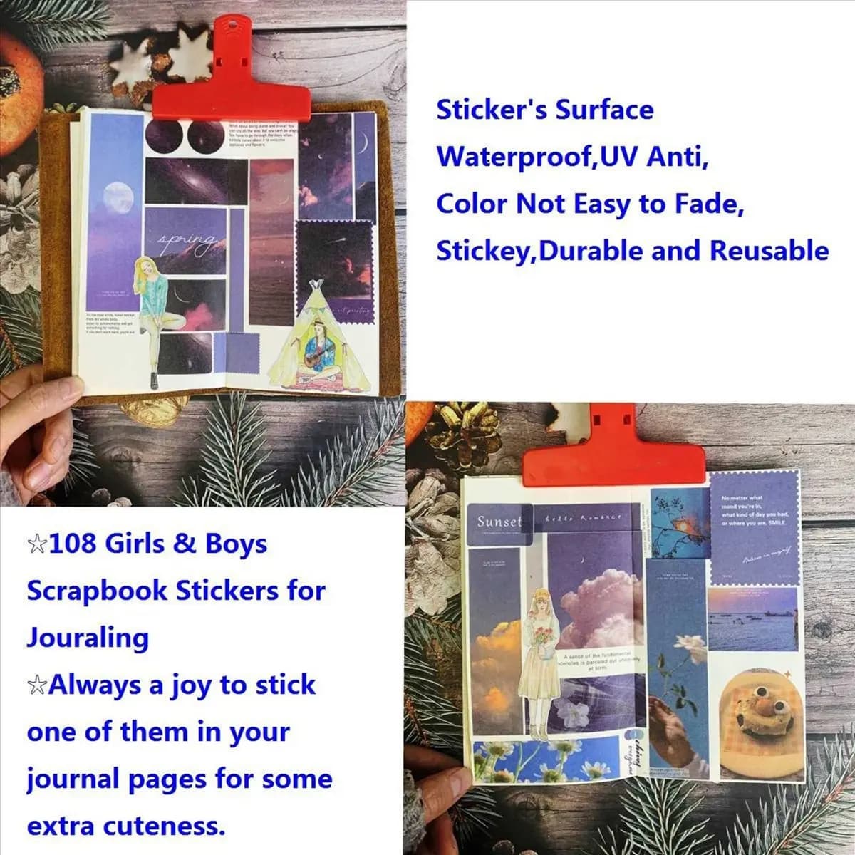 AABFK 216 Pcs People Stickers for Journaling Scrapbooking,Urban Fashion Girl Scrapbook Sticker for Junk Journal Supplies Kit